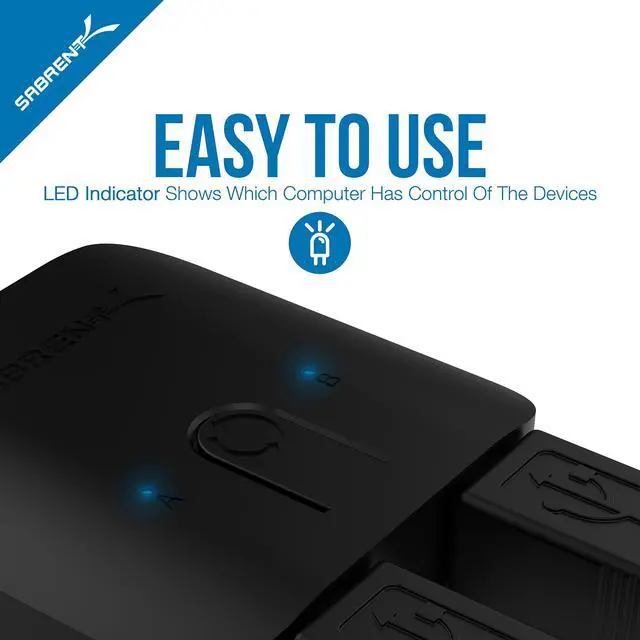 Alt view image 7 of 7 - USB 3.0 Sharing Switch for Multiple Computers and Peripherals LED Device Indicators (USB-SW30) Black