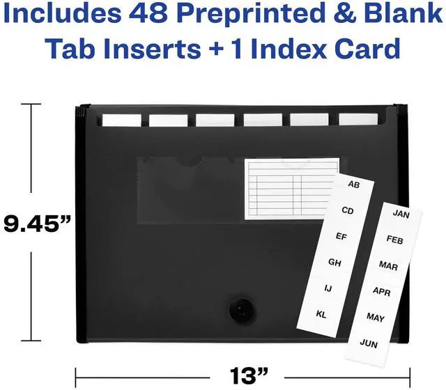 Alt view image 3 of 7 - Expanding File Folder Organizer, 7-Pocket Accordion File Organizer, Black, Holds 425 Letter/A4-Size Sheets (73550)