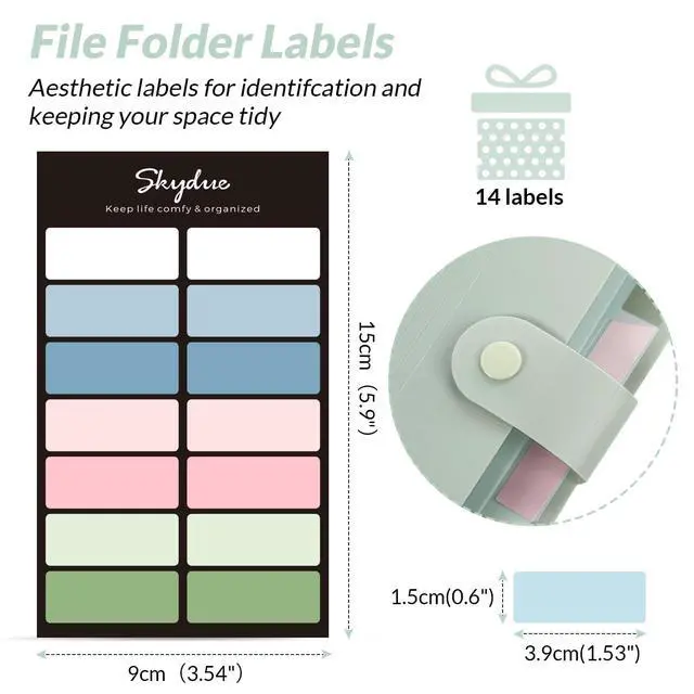 Alt view image 5 of 7 - Expanding File Organizer with 8 Pockets, Accordion File Folders with Labels, Portable Document Paper Bill Receipt Organizer, Home College School Office Supplies, Letter Size,Light Green