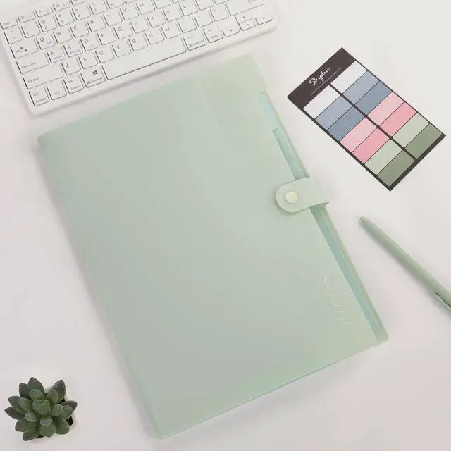 Alt view image 7 of 7 - Expanding File Organizer with 8 Pockets, Accordion File Folders with Labels, Portable Document Paper Bill Receipt Organizer, Home College School Office Supplies, Letter Size,Light Green