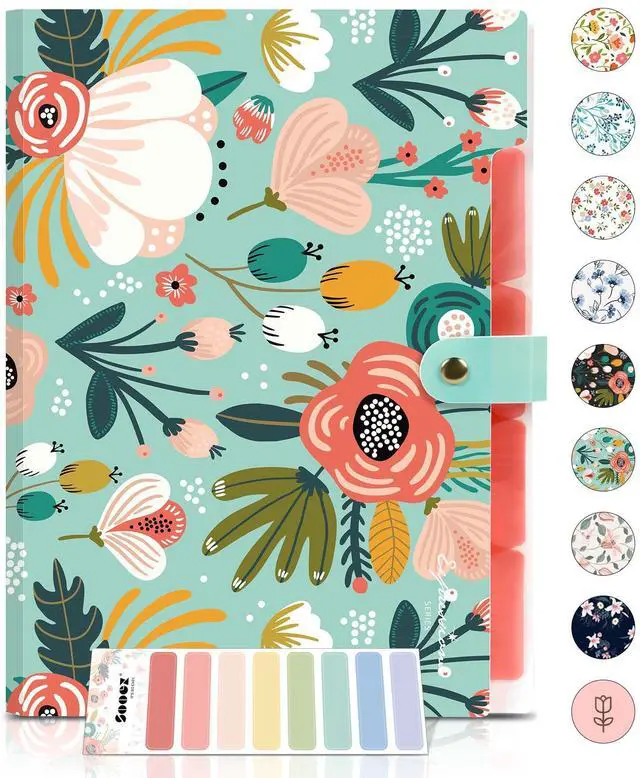 Main image of File Folders Organizer, Folders with 5 Pockets, Folders for Documents w/Sticker, Accordion File Organizer, Paper Receipt Bill Filing Organizer, School College Office Travel Essentials Supplies