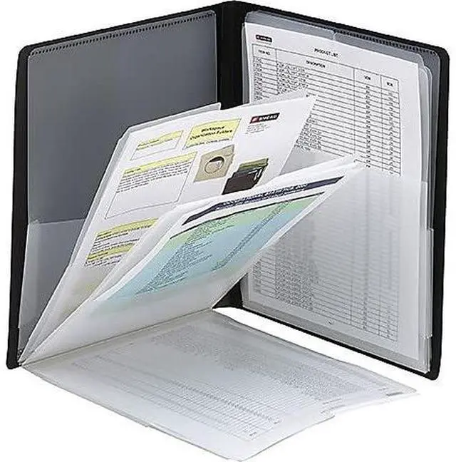 Alt view image 2 of 2 - Organizer, Organized Up 8-Pocket Letter Size Folder, Vertical Multi Pocket File Organizer, Durable Poly, Tabs, Black, for School, Home and Office Documents