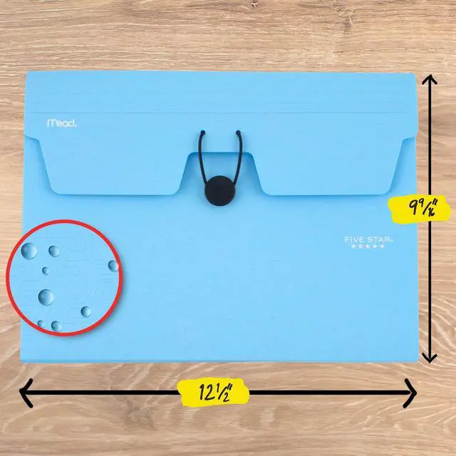 Alt view image 7 of 7 - Expanding File Organizer, 6-Pocket Accordian File Organizer, Bungee Closure, Holds 8-1/2" x 11" Paper, Tidewater Blue (350100C-ECM)