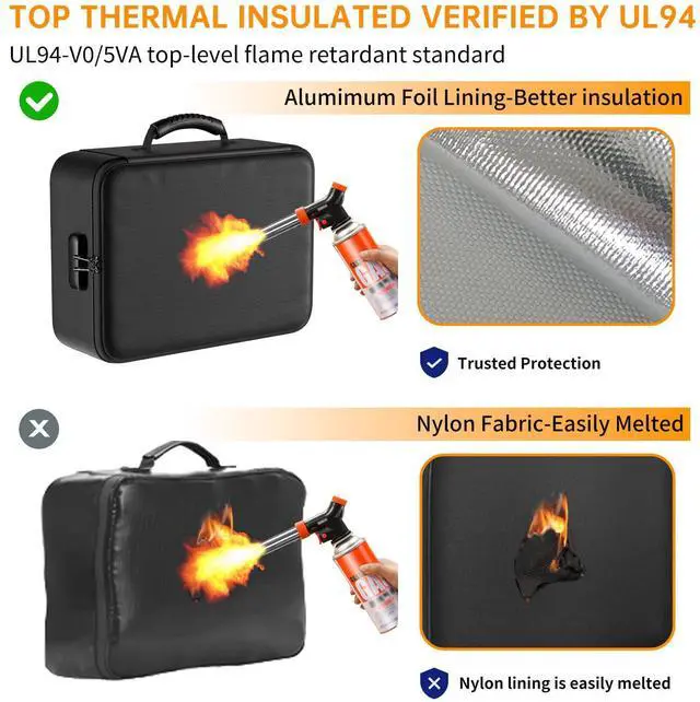 Alt view image 4 of 7 - 5200°F Document Organizer with Lock, Upgraded Heat Insulated FireproofWater-Resistant Box 8 Layers File Organizer, Portable Home Travel Safe Storage for Important Documents and More