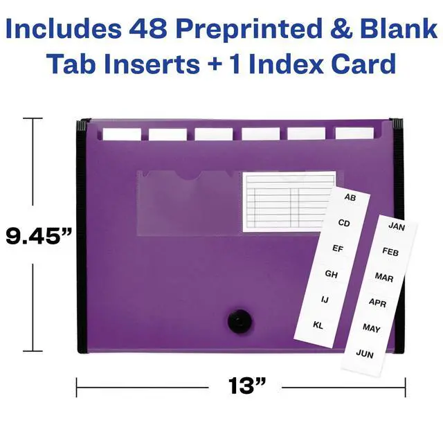 Alt view image 3 of 7 - Expanding File Folder Organizer, 7-Pocket Accordion File Organizer, Plum, Holds 425 Letter/A4-Size Sheets (73552)