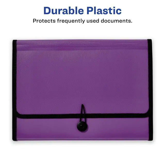 Alt view image 6 of 7 - Expanding File Folder Organizer, 7-Pocket Accordion File Organizer, Plum, Holds 425 Letter/A4-Size Sheets (73552)