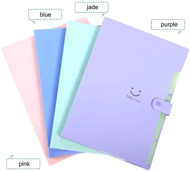 Alt view image 2 of 7 - Expanding File Folders with 5 Pockets, Accordion File Organizer with 32 Labels, Portable Document Paper Organizer, Filing Folders, Letter / A4 Size, Pack of 4