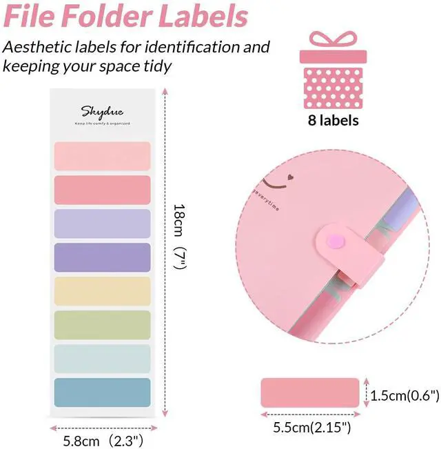 Alt view image 3 of 7 - Expanding File Folders with 5 Pockets, Accordion File Organizer with 32 Labels, Portable Document Paper Organizer, Filing Folders, Letter / A4 Size, Pack of 4