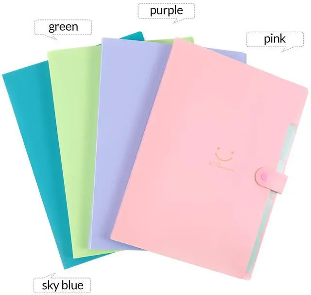 Alt view image 2 of 7 - 4 Packs Expanding File Folder with 32 Labels,5 Pockets A4 Letter Size Accordion Folder Paper Organizer for School and Office