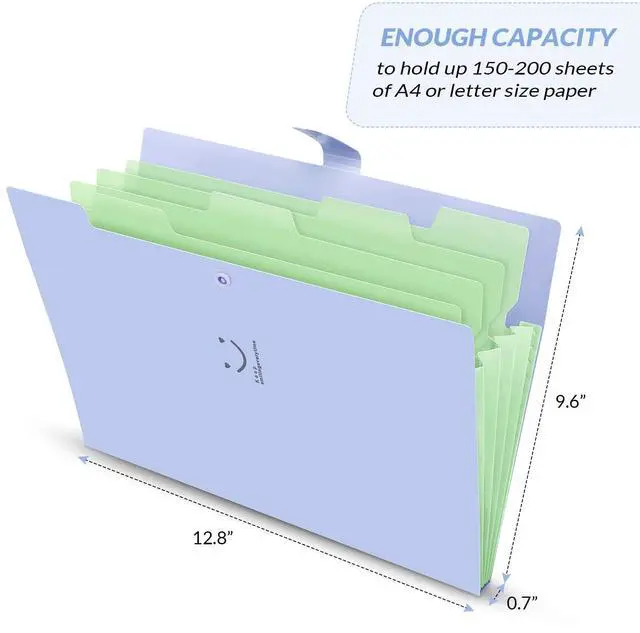 Alt view image 3 of 7 - 4 Packs Expanding File Folder with 32 Labels,5 Pockets A4 Letter Size Accordion Folder Paper Organizer for School and Office