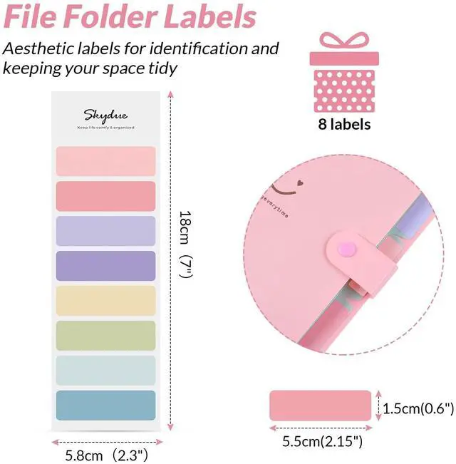 Alt view image 5 of 7 - 4 Packs Expanding File Folder with 32 Labels,5 Pockets A4 Letter Size Accordion Folder Paper Organizer for School and Office