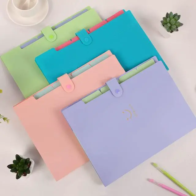 Alt view image 7 of 7 - 4 Packs Expanding File Folder with 32 Labels,5 Pockets A4 Letter Size Accordion Folder Paper Organizer for School and Office