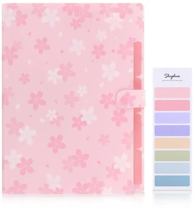 Alt view image 2 of 7 - Pink Expanding File Folder with 5 Pockets, Cute Accordion File Organizer, Portable Receipt Paper Documents Organizer, Letter Size Filing Folder School Office Supplies