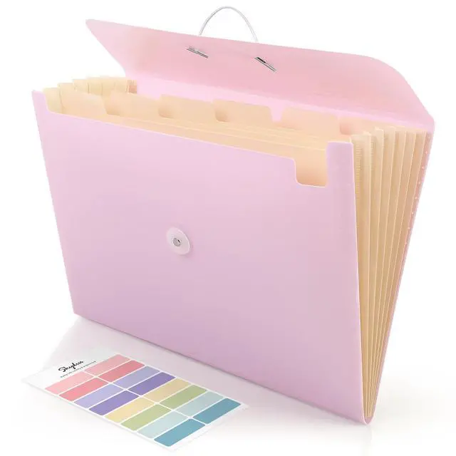 Main image of Accordion File Organizer, Expanding File Folder with 7 Pockets, Portable Receipt Paper Bill Document Organizer, Letter/A4 Size Filing Folder School Office Supplies, Lightpurple