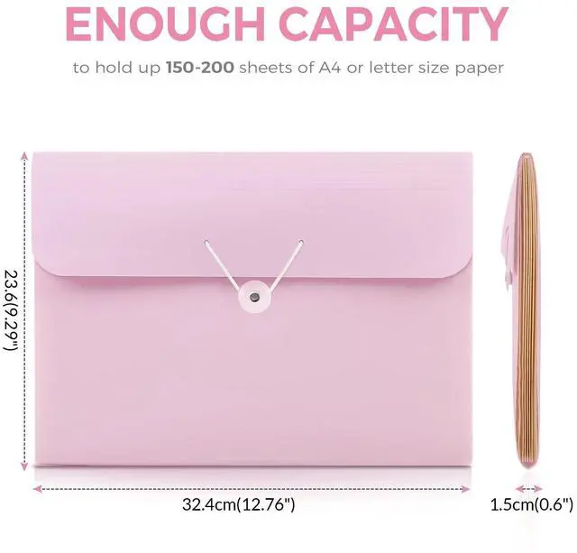 Alt view image 2 of 7 - Accordion File Organizer, Expanding File Folder with 7 Pockets, Portable Receipt Paper Bill Document Organizer, Letter/A4 Size Filing Folder School Office Supplies, Lightpurple
