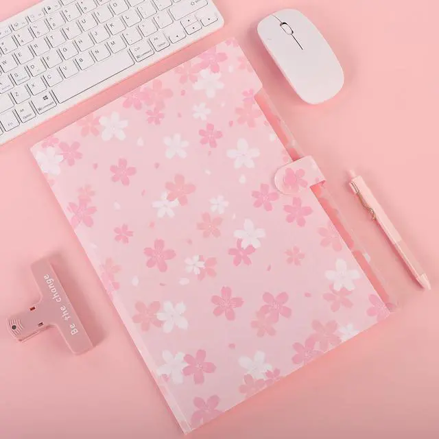 Alt view image 6 of 7 - Pink Expanding File Folder with 5 Pockets, Cute Accordion File Organizer, Portable Receipt Paper Documents Organizer, Letter Size Filing Folder School Office Supplies