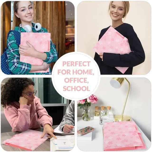 Alt view image 7 of 7 - Pink Expanding File Folder with 5 Pockets, Cute Accordion File Organizer, Portable Receipt Paper Documents Organizer, Letter Size Filing Folder School Office Supplies