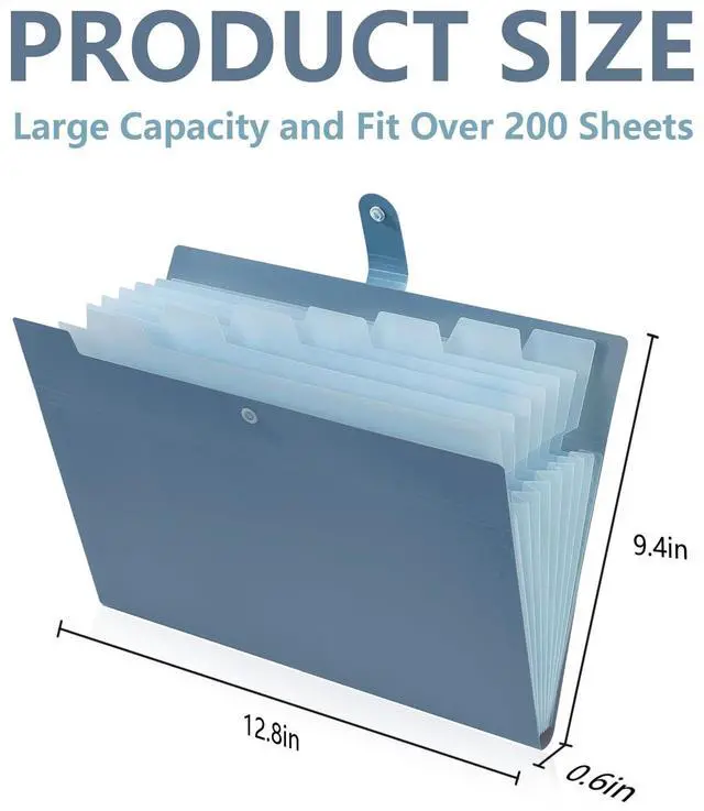 Alt view image 2 of 7 - 2Pack Accordion File Organizer Expanding File Folder with 8 Pockets, Bulk Letter Size Portable Paper Document Organizer for Office Home Business Supplies