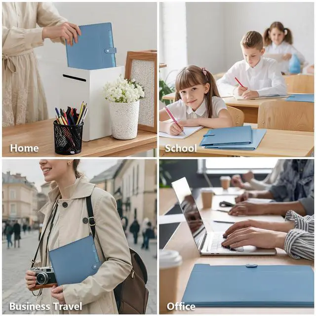 Alt view image 7 of 7 - 2Pack Accordion File Organizer Expanding File Folder with 8 Pockets, Bulk Letter Size Portable Paper Document Organizer for Office Home Business Supplies