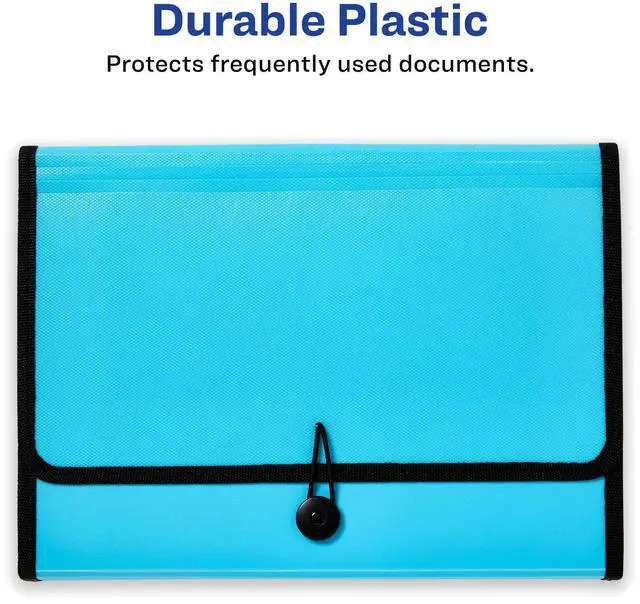 Alt view image 6 of 7 - Expanding File Folder Organizer, 13-Pocket Accordion File Organizer, Aqua, Holds 425 Letter/A4-Size Sheets (73554)