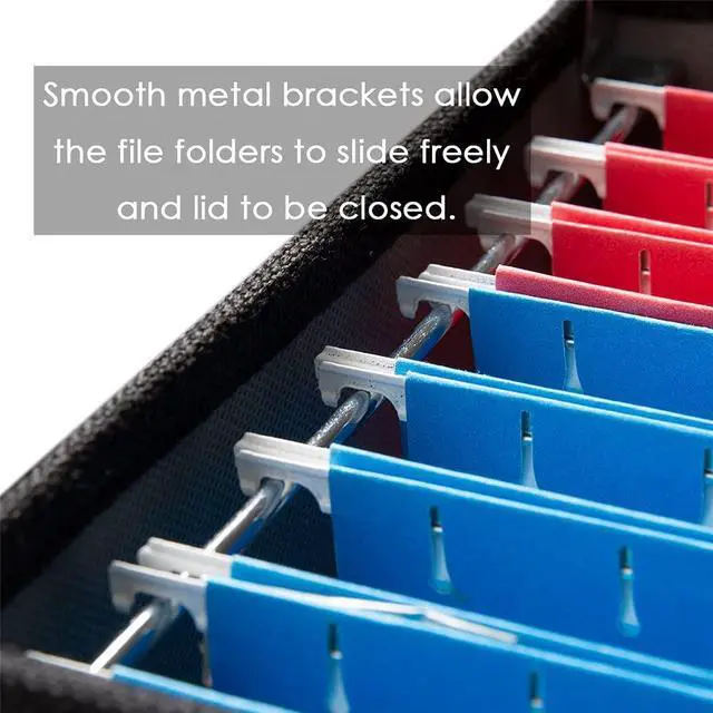 Alt view image 5 of 7 - File Organizer Box - Set of 1 Collapsible Decorative Linen Filing Storage Hanging File Folders with Lids Office Cabinet Letter Size Black (14x9.3x10.8 inch)