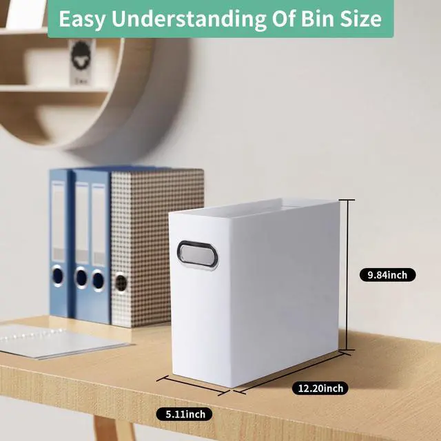 Alt view image 2 of 6 - Collapsible File Organizer Box with Handle, Filing Organizer for Home or Office, Small Portable File Box(1 Pack, White)