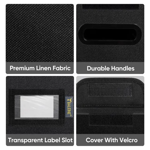 Alt view image 5 of 7 - File Organizer Box with Lid, Collapsible File Folder Organizer with Plastic Slide, Hanging File Folder Box for Office Document Storage (1 Pack, Black, S)