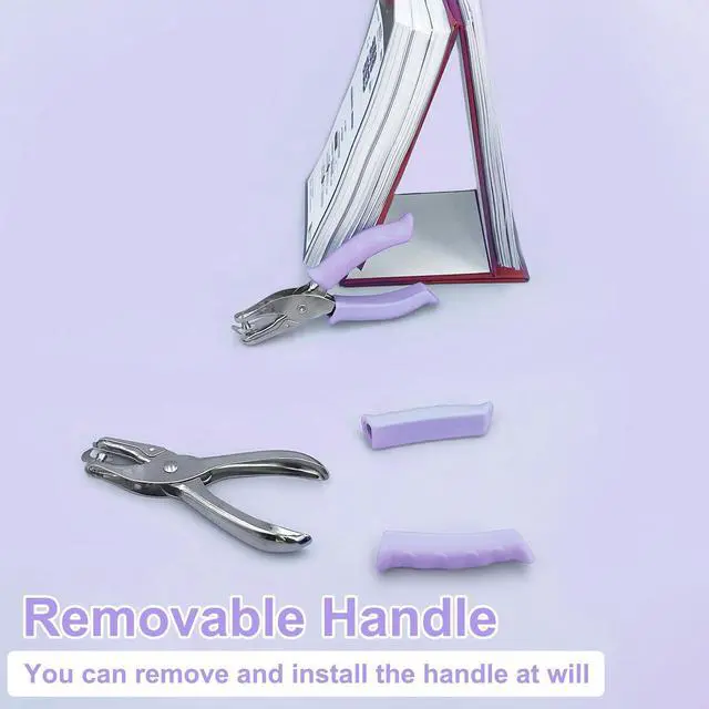 Alt view image 5 of 7 - Single Hole Punch Paper Hole Puncher for Crafts, Hole Punch for Kids and Adults, Hole Punchs with Purple Soft Grip Handle, Handheld Circle Punch for Paper Crafts in Home, Office, Classroom, 2 Pack