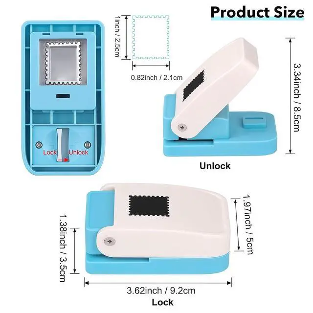 Alt view image 4 of 7 - Rectangular Postage Stamp Punch Cutter, 1 x 0.8 Inch Stamp Puncher for Scrapbook Pages, Greeting Card Making and DIY Craft Projects