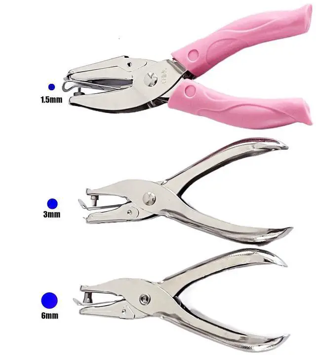 Alt view image 2 of 3 - 3 Piece Mini Hole Punch Set - Small & Large Circle Hole Punch for DIY Craft Tags