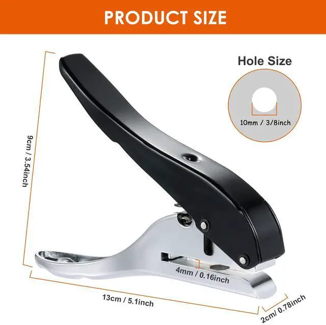 Alt view image 2 of 7 - Hole Punch 3/8 inch-10mm Single Hole Punch,Heavy Duty Hole Puncher Single,Paper Punch Portable Hand Held Long Hole Puncher for Paper Cards Plastic Cardboard