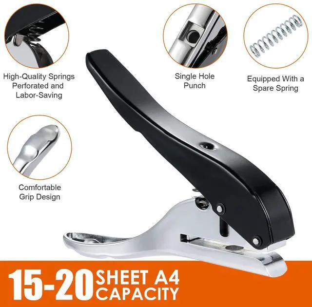 Alt view image 5 of 7 - Hole Punch 3/8 inch-10mm Single Hole Punch,Heavy Duty Hole Puncher Single,Paper Punch Portable Hand Held Long Hole Puncher for Paper Cards Plastic Cardboard