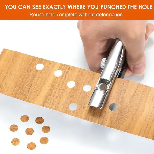 Alt view image 6 of 7 - Hole Punch 3/8 inch-10mm Single Hole Punch,Heavy Duty Hole Puncher Single,Paper Punch Portable Hand Held Long Hole Puncher for Paper Cards Plastic Cardboard