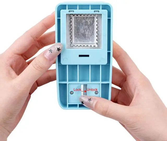 Alt view image 6 of 7 - Puncher 1.25x1.5inch Large Rectangular Postage Stamp Punch |Stamp Hole Puncher| Lever Action Paper Punches for Crafting Scrapbooking DIY Card Making Arts Crafts Supplies