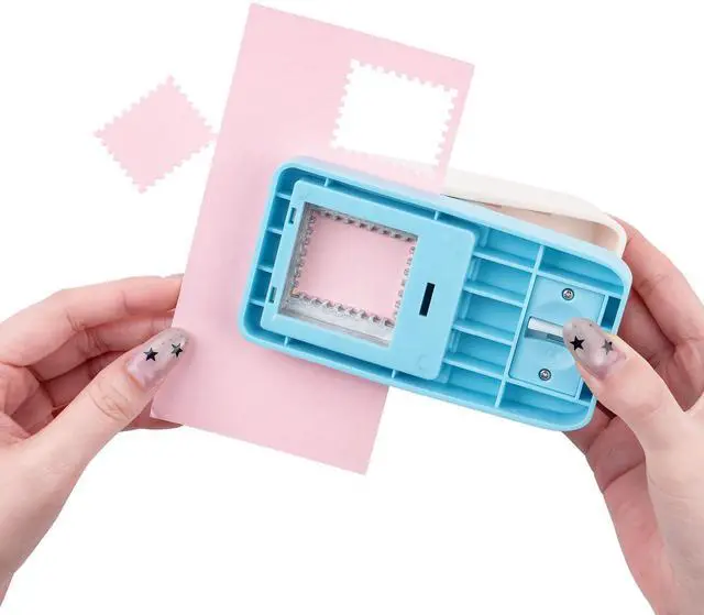 Alt view image 5 of 7 - Puncher 1.25x1.5inch Large Rectangular Postage Stamp Punch |Stamp Hole Puncher| Lever Action Paper Punches for Crafting Scrapbooking DIY Card Making Arts Crafts Supplies