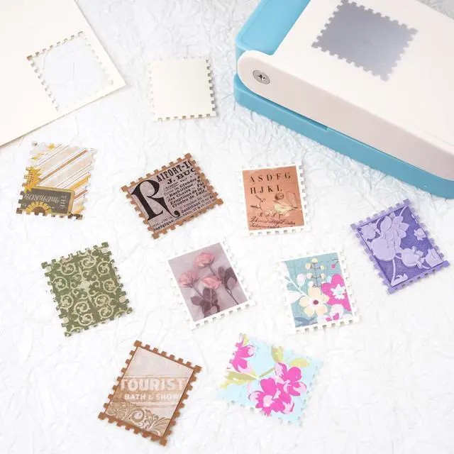 Alt view image 7 of 7 - Puncher 1.25x1.5inch Large Rectangular Postage Stamp Punch |Stamp Hole Puncher| Lever Action Paper Punches for Crafting Scrapbooking DIY Card Making Arts Crafts Supplies