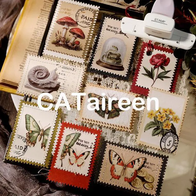 Alt view image 4 of 7 - Postage Stamp Border Puncher with Scrapbooking Paper Folder Tool Card Making Supplies Kits Film Strips Cutter Hole Punch Crafting Journaling Scrapbook Materials Junk Journal DIY Kit