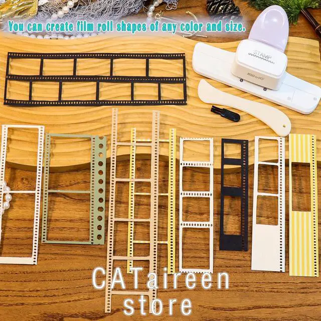 Alt view image 6 of 7 - Postage Stamp Border Puncher with Scrapbooking Paper Folder Tool Card Making Supplies Kits Film Strips Cutter Hole Punch Crafting Journaling Scrapbook Materials Junk Journal DIY Kit