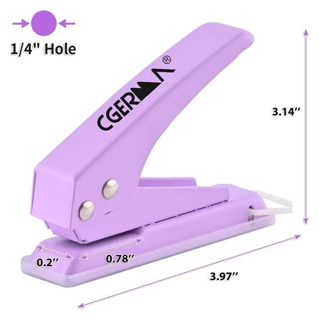 Alt view image 5 of 6 - Single Hole Puncher, 3 Pack 1/4" Hole, 50% Labor Savings, Heavy Duty Metal Punch, 15 Sheet Capacity, for ID Cards, Chipboard, Art Project, Crafts Easy Punching,