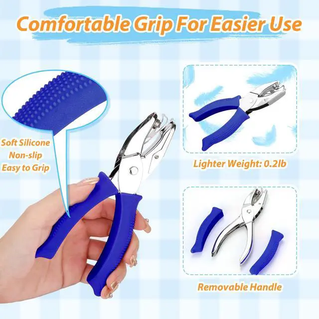 Alt view image 2 of 7 - 6-Pack Craft Hole Punchers Set - 1/4" Hole Punch Tool for Scrapbooking, Card Making, Binder Tabs | Circle, Heart, Star, Triangle Shapes | Soft-Grip Handles, Lightweight