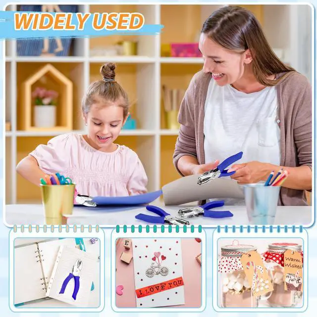 Alt view image 7 of 7 - 6-Pack Craft Hole Punchers Set - 1/4" Hole Punch Tool for Scrapbooking, Card Making, Binder Tabs | Circle, Heart, Star, Triangle Shapes | Soft-Grip Handles, Lightweight