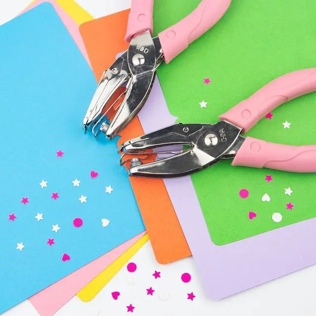 Alt view image 6 of 7 - Heart Shape Hole Handhold Single Paper Punch for Paper and Crafts, 1/4 inch Puncher with Pink Soft Thick Silicone Cover