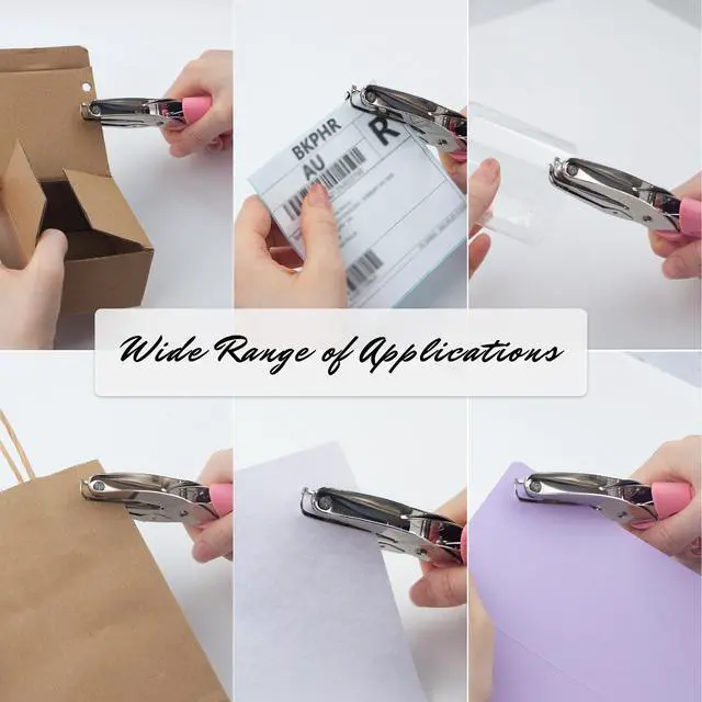 Alt view image 7 of 7 - Heart Shape Hole Handhold Single Paper Punch for Paper and Crafts, 1/4 inch Puncher with Pink Soft Thick Silicone Cover
