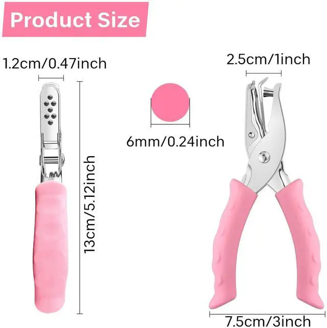 Alt view image 2 of 6 - Hole Punch, Purple Single Hole Puncher Metal with Soft-Handled for DIY Craft Tags Clothing Ticket Scrapbook Tool, 3 Colors Options