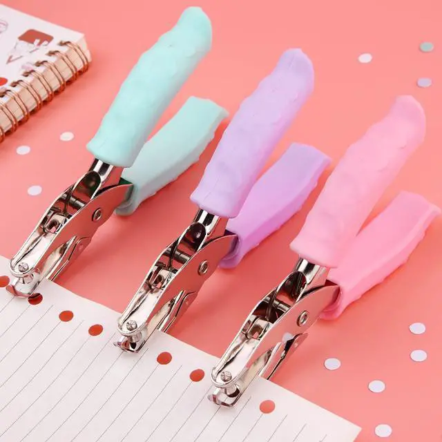 Alt view image 5 of 6 - Hole Punch, Purple Single Hole Puncher Metal with Soft-Handled for DIY Craft Tags Clothing Ticket Scrapbook Tool, 3 Colors Options