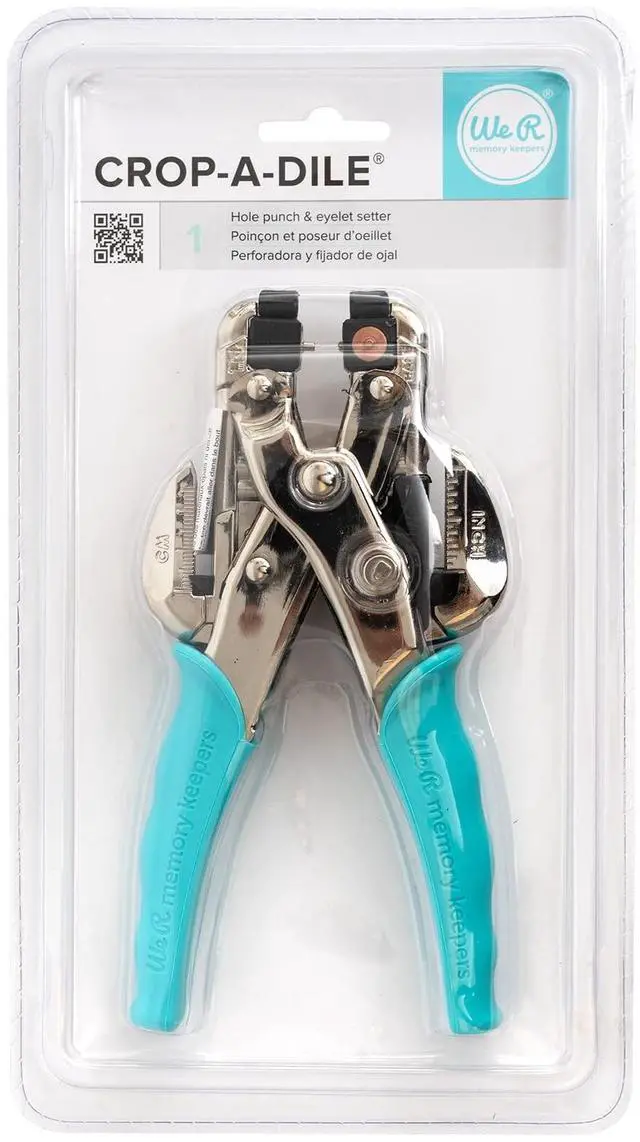 Alt view image 3 of 7 - Crop-A-Dile Eyelet | Blue Comfort Handle, Craft Supplies Hole Punch Eye Setter Paper Punch Tool Use on Chipboard Fabric Thin Tin Leather Plastic Punches Hole Punch Tool Eye Setting