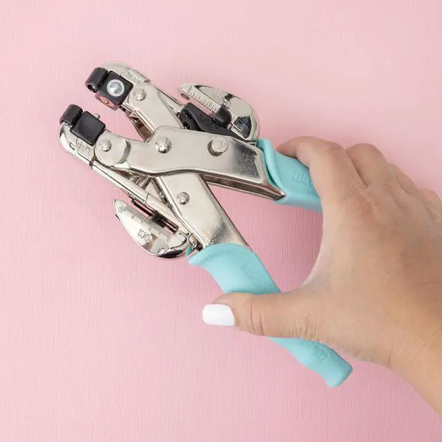 Alt view image 7 of 7 - Crop-A-Dile Eyelet | Blue Comfort Handle, Craft Supplies Hole Punch Eye Setter Paper Punch Tool Use on Chipboard Fabric Thin Tin Leather Plastic Punches Hole Punch Tool Eye Setting