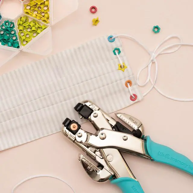 Alt view image 6 of 7 - Crop-A-Dile Eyelet | Blue Comfort Handle, Craft Supplies Hole Punch Eye Setter Paper Punch Tool Use on Chipboard Fabric Thin Tin Leather Plastic Punches Hole Punch Tool Eye Setting