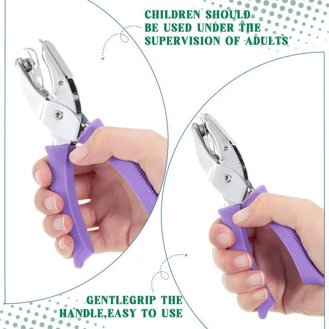 Alt view image 4 of 7 - 8 Pcs Hole Punch Shapes Single Hole Paper Punchers for Crafts Handheld Metal Punch with Grip 1/4" 3/16" 5/16" Holes for DIY Tags Ticket Scrapbook