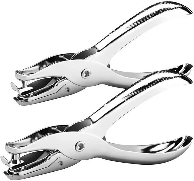 Main image of 2 Pcs Hole Punch, 1/4 Inch and 1/8 Inch Single Hole Punch, Hole Puncher Single, Hole Puncher for Crafts, Tags, Tickets, Circle Paper Punches with 6 Sheet Capacity for Home, Office, School